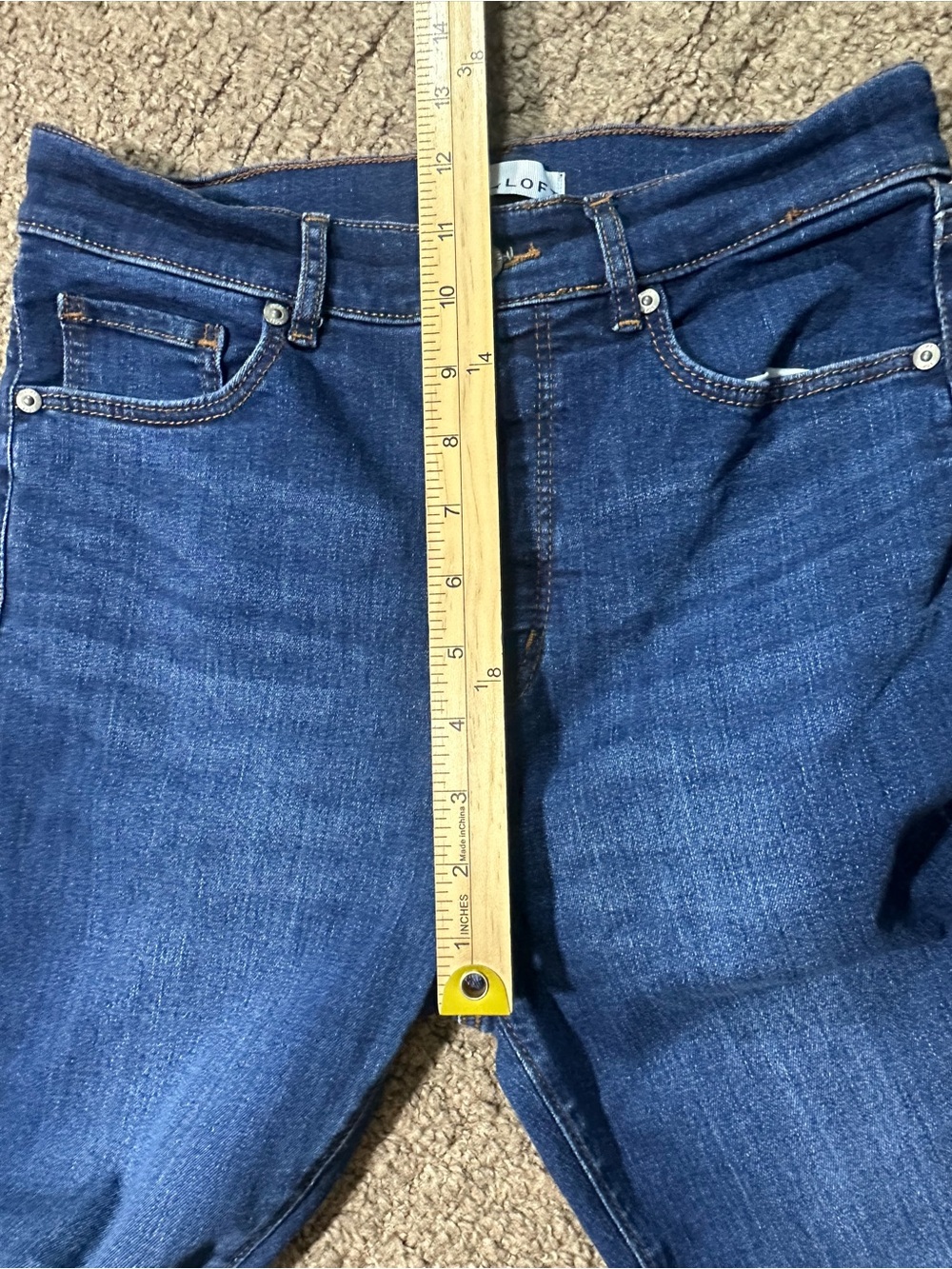 Loft The Slim Flare Denim Blue Jeans Womens High Rise Raw Hem Size 27/4 Petite - Picture 10 of 12